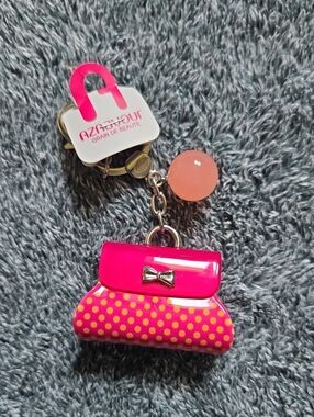 Pink Polka Dot Purse Keychain Charm